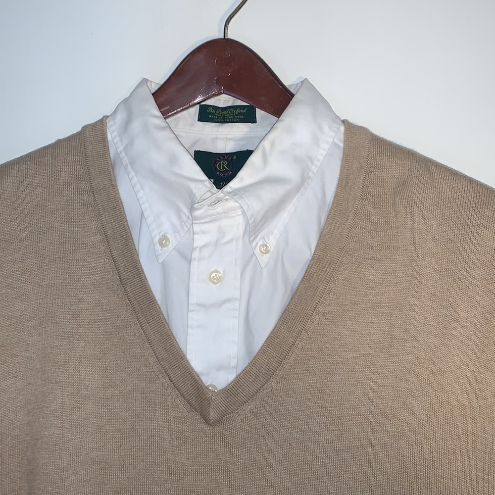 Lands’ End 100% Cotton V-Neck Sweater L 42-44